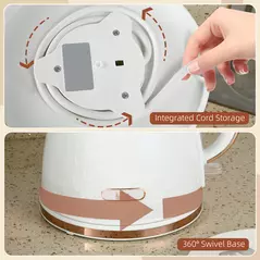 HOMCOM 3kW Rapid Boil Honeycomb Kettle - Cream - 9