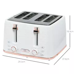 HOMCOM Four-Slice Honeycomb Toaster - White - 3