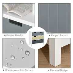 HOMCOM 6 Drawer Storage Tower, Dresser Chest with Wood Top, Organiser Unit for Closets Bedroom Nursery Room Hallway - 3