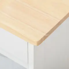 HOMCOM Modern Kitchen Trolley, Rolling Island Storage Cart with Drawer, 9-bottle Wine Rack, Door Cabinets, Wooden Countertop, White - 7