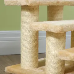 PawHut Pet Stairs 3-step Pet Ladder Cat dog Stairs Climb Ladder Cat Tree, Beige - 7