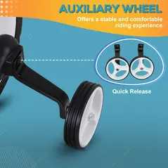 HOMCOM 11 Inch Kids Balance Bike Training Pedal Bicycle W/ Removable Stabilizers EVA Tyres Adjustable Seat Height 2 to 5 Years Gift for Boys Girls Red - 4