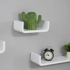 HOMCOM Floating Shelves, Set of 3 Wall Shelf, Shelves for Wall Invisible Mounting, Bedroom Living Room, White - 8