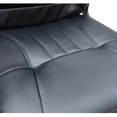 HOMCOM Swivel Executive Office Chair, PU Leather Computer Desk Chair with Adjustable Height, Wheels, Black - 8