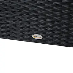 Outsunny 4 Pieces Rattan Garden Furniture Set, 4 Seater Corner Sofa Set with Storage Box, 2 Drawers Coffee Table, Loveseats with Cushions, Wicker Garden Conservatory Furniture for Balcony, Black - 7