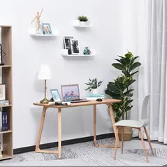 HOMCOM Floating Shelves, Set of 3 Wall Shelf, Shelves for Wall Invisible Mounting, Bedroom Living Room, White - 5