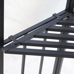 Outsunny 3(m) x 3(m) Garden Gazebo, Double Roof Outdoor Gazebo Canopy Shelter with Netting, Solid Steel Frame for Garden, Lawn, Backyard and Deck - 8