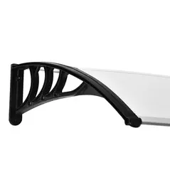 Outsunny Front Door Canopy Outdoor Awning Aluminium Rigid Plastic Polycarbonate Rain Shelter UV Water Rain Resistant 75 x 195 cm White - 7