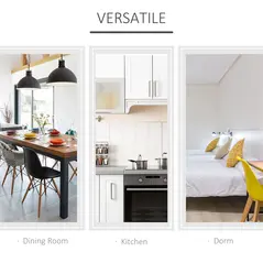 HOMCOM Space-saving Drop Leaf Table, Folding Dining Table for Small Space, Kitchen, Dining Room, White - 5