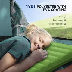 Outsunny 2 Person Camping Inflatable Mattress - Green - 6