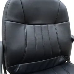 HOMCOM Swivel Executive Office Chair, PU Leather Computer Desk Chair with Adjustable Height, Wheels, Black - 7