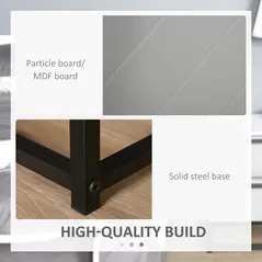 HOMCOM Bedside Cabinet with 2 Drawer Storage Unit, Unique Shape Bedroom Table Nightstand with Metal Base, for Living Room, Study Room, Dorm - 5