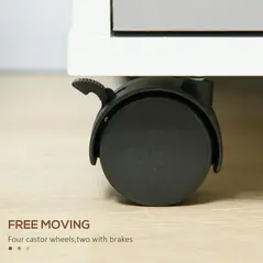 HOMCOM Three-Drawer Locking Filing Cabinet - Grey/White - 4