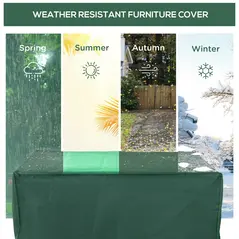 Outsunny Outdoor Garden Furniture Cover Waterproof, Anti-UV 600D Heavy Duty Oxford Fabric Patio Furniture Cover for Rectangular Sofa Table Set, Green, 245 x 165 x 55 cm - 5