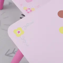 HOMCOM 3 Pcs Kids and Table Chair Set Princess & Crown Theme Home Furniture Pretty Gift 2-4 Years Pink - 8