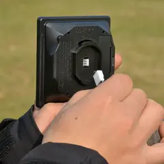 Outsunny 2.7m Garden Parasol Sun Umbrella w/ LED Solar Light Angled Canopy Blue - 7