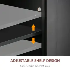 HOMCOM Rolling Kitchen Island Storage Trolley with Rubber Wood Top & Drawers for Dining Room, Black - 4