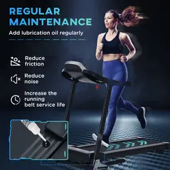 HOMCOM Folding Treadmill, 2.0HP Incline Treadmill Running Machine, 12.8 km/h, with LED Display, Manual Incline, 12 Preset Programs, Drink & Phone Holder for Home Gym Fitness - 7