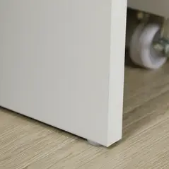 HOMCOM Computer Desk, Home Office Desk with Lockable Drawer, Storage Shelf for Study Bedroom, 110 x 50 x 76 cm, White - 8