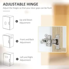 HOMCOM Modern Kitchen Cupboard, Freestanding Storage Cabinet Hutch with Central Drawer, 2 Glass Door Cabinets and Countertop, 180cm - 6