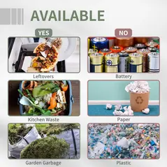 Outsunny 160L 360° Rotating Dual Chamber Composter - Grey - 5