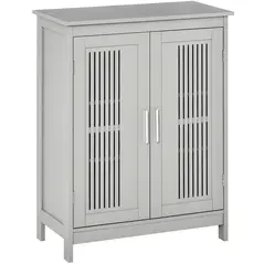 kleankin Modern Bathroom Floor Cabinet - Grey - 1