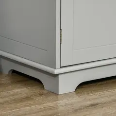 HOMCOM Sideboard with Rubberwood Top and Independent Storage Shelves for Dining Room, Kitchen - Grey - 8