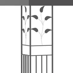 Outsunny 3 x 3m Outdoor Steel Gazebo with 2 Tier Roof, Garden Gazebo Patio Canopy Marquee Shelter with Decorative Steel Frame - Grey - 6