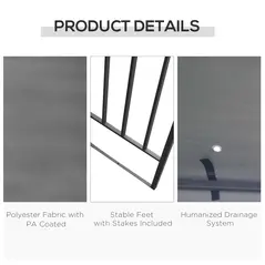 Outsunny 3 x 3m Outdoor Steel Gazebo with 2 Tier Roof, Garden Gazebo Patio Canopy Marquee Shelter with Decorative Steel Frame - Grey - 5