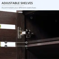 HOMCOM 15 Shoe Storage Cabinet - Wood-Effect - 5