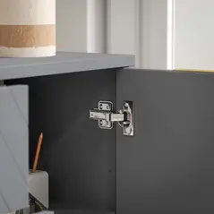 HOMCOM Sideboard with 3 Drawers and Adjustable Shelves for Living Room - Grey - 8