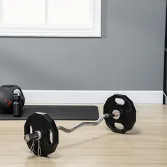 SPORTNOW Olympic Weight Plates Set, Metal and Rubber Bumper Plates Weights Discs with 2"/5cm Holes, for Home Gym Weight Lifting Strength Training, 2 x 10kg, Black - 7