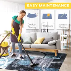 HOMCOM Blue Geometric Rug, Modern Area Rugs Large Carpet for Living Room, Bedroom, Dining Room, 160x230 cm - 6