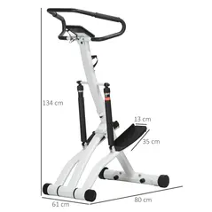 SPORTNOW Stepper Machine for Home, Foldable Stair Stepper with 12-Level Hydraulic Resistance, Stair Climber with LCD Monitor, Heart Rate Sensor and Drink Holder, White and Black - 2