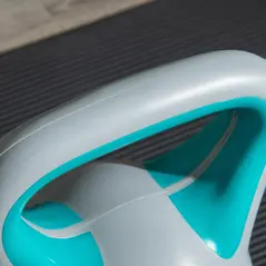 SPORTNOW Kettlebell, 10kg Kettle Bells with Handle for Home Gym Weight Lifting and Strength Training, Light Blue and Grey - 6