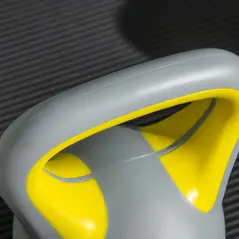 SPORTNOW Kettlebell, 4kg Kettle Bells with Handle for Home Gym Weight Lifting and Strength Training, Yellow and Grey - 7