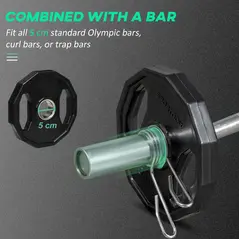 SPORTNOW Olympic Weight Plates Set, Metal and Rubber Bumper Plates Weights Discs with 2"/5cm Holes, for Home Gym Weight Lifting Strength Training, 2 x 5kg, Black - 4