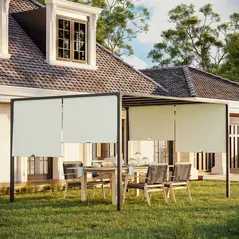 Outsunny 3 x 4m Outdoor Garden Pergola - Cream White - 1