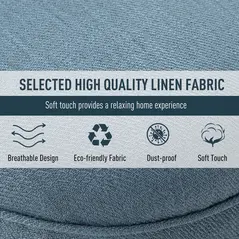 HOMCOM Fabric Single Sofa Dining Chair Tub Chair Upholstered W/ Pillow Solid Wood Leg Home Living Room Furniture Blue - 4