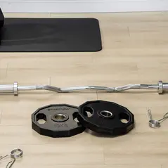 SPORTNOW Olympic Weight Plates Set, Metal and Rubber Bumper Plates Weights Discs with 2"/5cm Holes, for Home Gym Weight Lifting Strength Training, 2 x 10kg, Black - 6