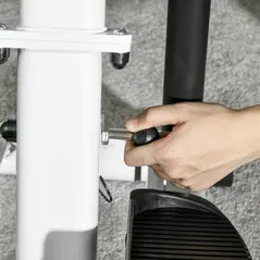 SPORTNOW Stepper Machine for Home, Foldable Stair Stepper with 12-Level Hydraulic Resistance, Stair Climber with LCD Monitor, Heart Rate Sensor and Drink Holder, White and Black - 8