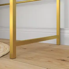 HOMCOM Modern Dressing Table with Round Mirror, Vanity Makeup Desk with Open Storage, Faux Marble Texture and Steel Frame for Bedroom, White - 8