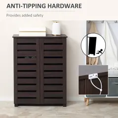 HOMCOM 15 Shoe Storage Cabinet - Wood-Effect - 6