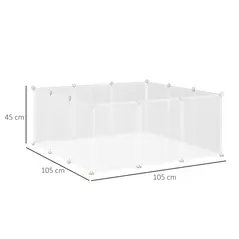 PawHut Pet Playpen DIY Small Guinea Pigs Hutches Fence 12 Panels for Kitten Bunny Chinchilla - 2