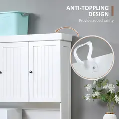 HOMCOM 180cm Freestanding Kitchen Cabinet, Modern Storage Cupboard with Open Countertop, Drawer and 6 Doors, White - 6