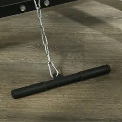 SPORTNOW Smith Machine & Cable Pulley System with Adjustable Weight Bench, Multifunction Home Gym Power Rack with Lat Pull Down System, Barbell Rack for Full Body Training, Black - 7