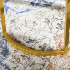 HOMCOM Coffee Table Set of 2, Modern Nest of Tables with Tempered Glass Top, Steel Frame for Living Room, Gold Tone - 8