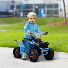 HOMCOM 6V Quad Bike with Wear-Resistant Wheels, Forward Backward Function, for Ages 18-36 Months, Blue - 1
