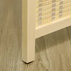 HOMCOM 4 Panel Folding Room Divider Screen, Wall Panel Privacy Furniture, Freestanding Paravent Partition Separator for Living Room, Bedroom and Office, 180 x 180cm, Natural - 6