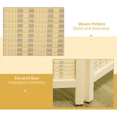 HOMCOM 4 Panel Folding Room Divider Screen, Wall Panel Privacy Furniture, Freestanding Paravent Partition Separator for Living Room, Bedroom and Office, 180 x 180cm, Natural - 3